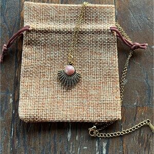 Rhodonite Sun Shaped Pendant Rhodonite Necklace Minimalist Necklace